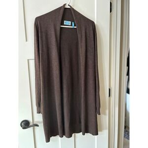 Survival Women Brown Long Open Cardigan Sweater Size S